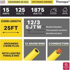 2 Pack Of 25 Foot Outdoor Extension Cords - 12 3 Heavy Duty Yellow