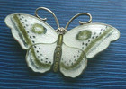 Norwegian Enamel Butterfly Brooch Vintage Sterling Silver Hroar Prydz Norway
