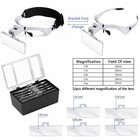 Led Jewelers Head Headband Magnifier Illuminated Visor Magnifying Glasses Loupe