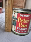 Vintage Derby Peter Pan Peanut Butter Can 1lb 12oz Advertising Tin W lid