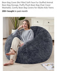 Giant Fur Bean Bag Chair Cover For Adults  no Filler  Stuffed Animal Storage New