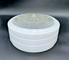 Vintage Lg Clear   White Glass Round Ceiling Replacement Globe 9 3 4  Diameter