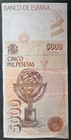 1992 Spain 5000 Pesetas P165  9b9788315 Replacement Note  