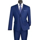 Vinci Men s Twilight Blue 2-button Suit W  Adjustable Waistband  Reg-fit - New