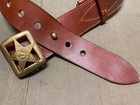 Wwii Soviet Russia M1935 Commander Officer Leather Field Belt- Fits To A 38 Inch