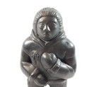 Antique Inuit Large Argillite Hand Carved Stone First Nation Carving
