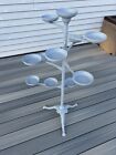 Vintage Heavy Cast Iron Victorian Plant Stand 9 Swinging Arms Blasted And Primed