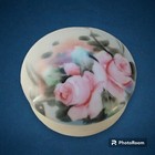 Antique Limoges China Small Trinket Dresser Box Pink Roses French Porcelain 