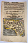 Africa 1564 Sebastian Munster Antique Engraved Map 16th Century