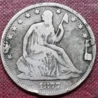 1877 Seated Liberty Half Dollar 50c Love Token  p   98518