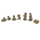 Vintage Lot 7 Black Americana Folk Art African American Figurine Child Boy Girl