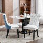 Set Of 2 Dining Chair Pu Leather Upholstered Kitchen Dining Chairs With Wood Leg