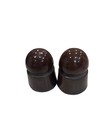 Two Vintage Brown Ceramic Porcelain Electric Telephone Telegraph Pole Insulators