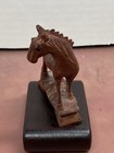 Vtg Chinese Horse Figurine Hand Carved Horse Red Box Wood Figure Glass Eyes Read