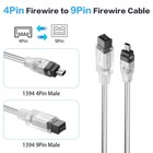 1 8m Firewire 800 To 400 Cable Ieee 1394b 9 Pin Male To 4 Pin Male Cord