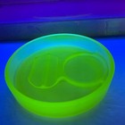 Rare  20s Tiffin 331 Milady Canary Uranium Glass Lipstick rouge Puff Box Insert