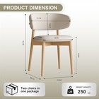 2 Set Mid-century Modern Ergonomic Wood Pu Leather Dining Chair Dining Kitchen