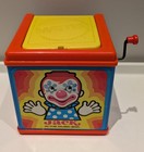 Vintage 1976 Mattel Musical Clown Jack In The Box Works Great