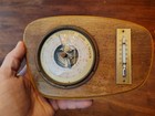 Vintage Mcm Weather Station With Barometer And Thermometer 