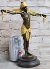 Bronze Chiparus Gypsy Girl Dancer Semi Nude Statue Sculpture Patina Art Decor