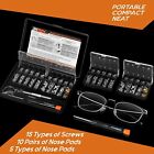 Magnetic Eyeglass Repair Kit Eye Glasses Screws Tweezer Screwdriver Nose Pads Us