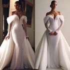 Mermaid Wedding Dress Off Shoulder Long Sleeves Beaded Wedding Dress Bridal Gown