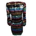 Harlyn Nwt Women s Xs Rainbow All Over Sequin Midi Dress Long Sleeve Party Shiny