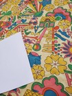 Awesome Rare Vintage Mid Century Retro 70s 60s Yel Hippie Piece Bird  Fabric 