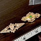 Antique Lot 2 Sweet Rose Gold Fill Brs Heart Victorian Art Deco Etruscan Pins