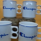 Vintage Champion Brand Mugs With Double Ring Handle - Set Of 4