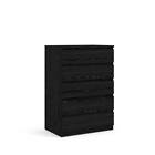 Tvilum Chest Of Drawer Particle Board 5-drawer Modern Style Black Woodgrain