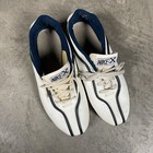 Vintage 1980s Nike Strike X Bowling Shoes Womens Size 6 5 White Blue Swoosh Navy