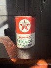 Texaco Improved Motor Oil 1 U s  Quart Advertising Can Red White Green Gas   Oil