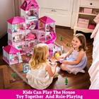 Villa Playset For Girls Ages 3-7  4-story 12 Room House With 2 Dolls  Furniture 