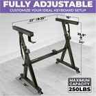 Dual Piano Keyboard Stand W  Wheels And 2nd Tier - Rolling Z Style Adjustable  P