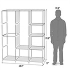 71  Portable Closet Wardrobe Clothes Rack Storage Organizer With Shelf Gray--