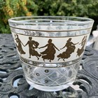 Vintage Glass Ice Bucket With Gold Dancing Ladies 4 75  H X  5 75 W