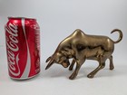 Brass Charging Bull Statue Sculpture Vintage Solid Brass Figurine Home Decor