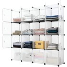16 Cube Clothes Wardrobe Portable Closet Modular Cabinet Storage Organizer white