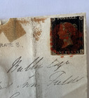 Qv Gb Sg 1 1d Penny Black Al Plate 8 Tied Fine Red Maltese Cross Mx Mourning