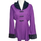 Vintage Women s Mid Century Collared Purple   Black Light  Dress Coat   