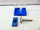 Vintage Gillette Safety Razor With Blades In Plastic Case