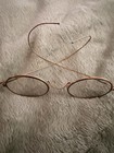 Antique 12k Gold Filled Eyeglass Frames And Case Wire Rim  Round Spectacles 