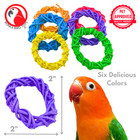 Bonka Bird Toys 1450 Pk6 Color Craze 2  Vine Rings Foot Talon Craft Part Parrot