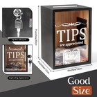 Yamahiko Wooden Tips Jar Tip Collection Box With Lock 6 X 4   X 7   Inch Money    