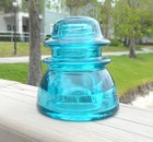 Nice Blue Aqua Cd 154 Hemingray Smooth Base Glass Insulator  a 