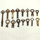 15pc Antique Skeleton Padlock Door Key Lot Corbin Eagle Lock Miller Rusty Vtg