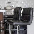 Bar Stool  Bar Chairs Counter Height Adjustable Swivel Stool W  Back Pu Leather