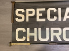 Ny Nyc Bus Trolley Roll Sign Brooklyn Route Special Church Vintage Urban Transit