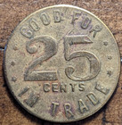 Sacramento  California Ca Carter   Martin Saloon Prop s  427 K 25   Trade Token